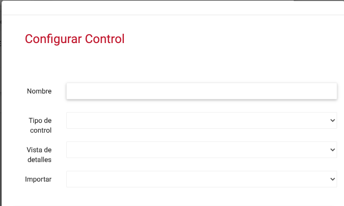 Configurar control